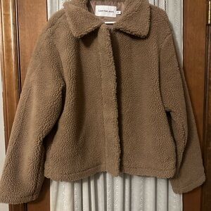 Calvin Klein Tan Sherpa Coat